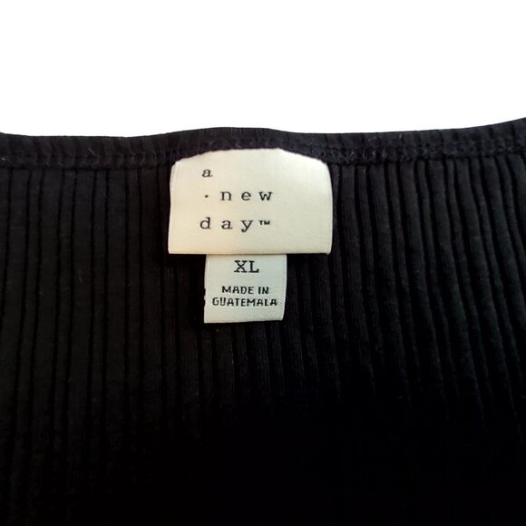 Black Ribbed Button-Front Tank Top By A New Day XLRibbed texture for added style - Picture 3 of 8